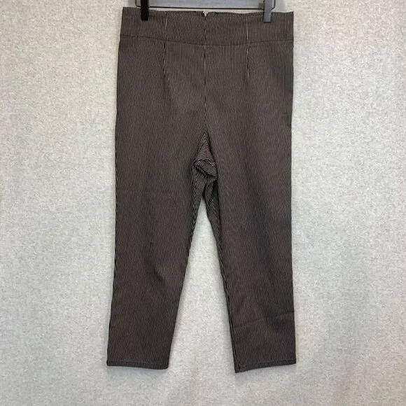 Hell Bunny Pants Womens XL Black Jack Pedal Pusher Bat Pinstripe Crop Retro Punk - Picture 1 of 15